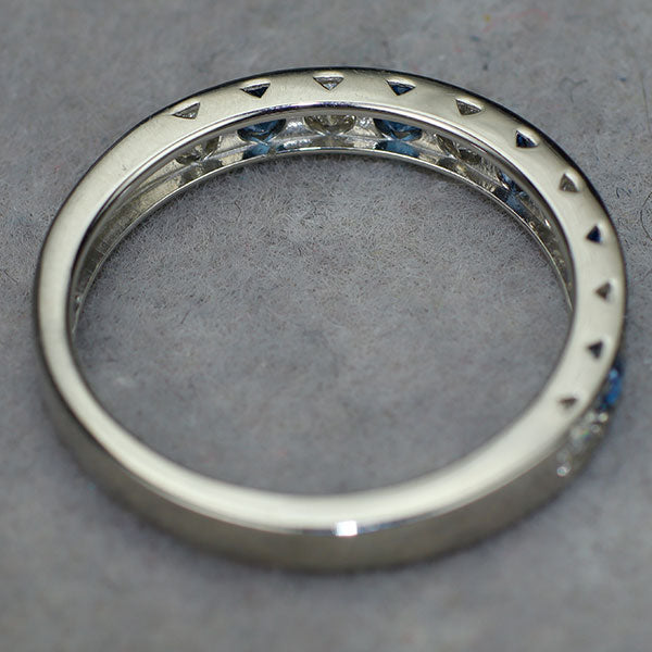 新品 Pt900 コバルトスピネル ダイヤモンド リング S0.30ct D0.27ct 【エスコレ】ハーフエタニティ