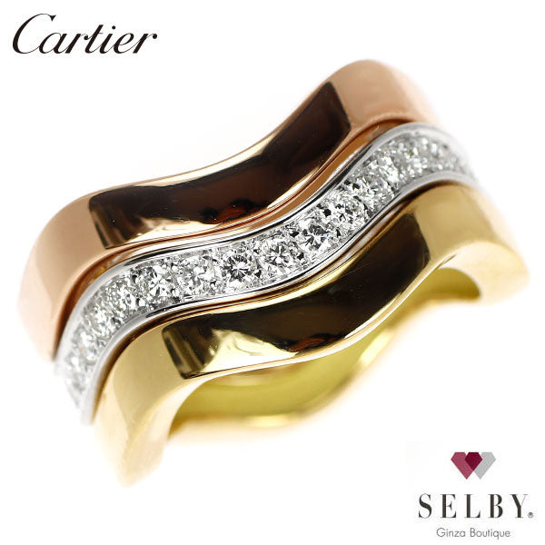 カルティエ K18YG/WG/PG ダイヤモンド リング ネプチューン 54号 ヴィンテージ 《セルビー銀座店》【中古】
