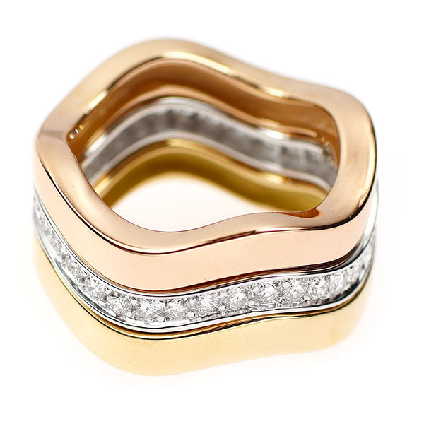 カルティエ K18YG/WG/PG ダイヤモンド リング ネプチューン 54号 ヴィンテージ 《セルビー銀座店》【中古】