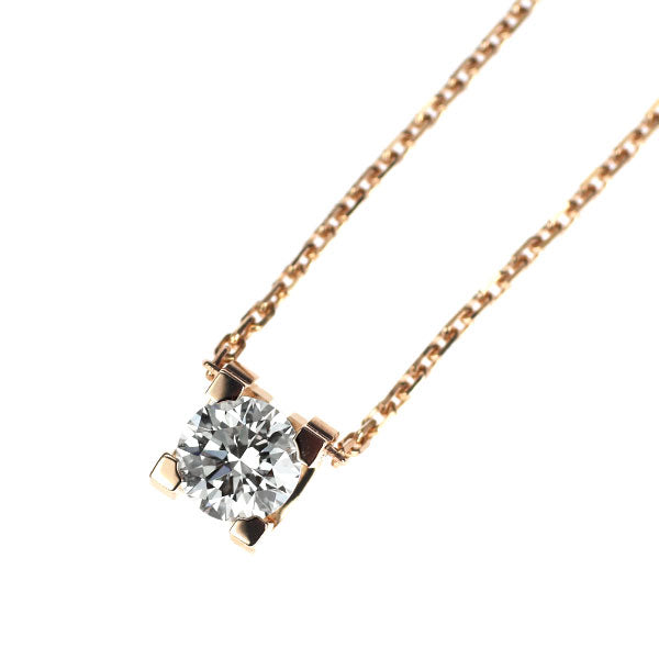 カルティエ K18PG ダイヤモンド ペンダントネックレス 0.30ct G VVS1 3EX Cドゥカルティエ