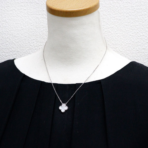ヴァンクリーフ＆アーペル K18WG シェル ペンダントネックレス ヴィンテージアルハンブラ 《セルビー銀座店》【中古】