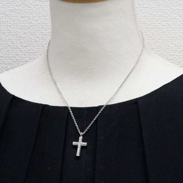 ブルガリ K18WG ダイヤモンド ペンダントネックレス ラテンクロス