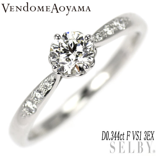 ヴァンドーム青山 Pt950 ダイヤモンド リング 0.344ct F VS1 3EX 華標
