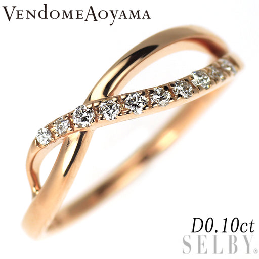 美品 VENDOME AOYAMA K18PG リング ダイヤ約10号 ヴァンドーム青山 K18PG ダイヤモンド リング 0.10ct — セルビー
