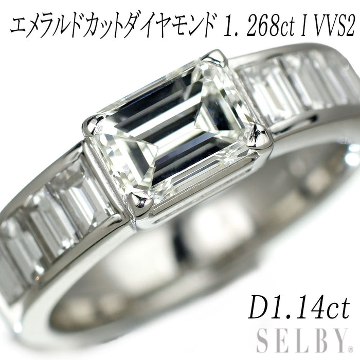 Pt900 ダイヤモンド リング 1.268ct I VVS2 D1.14ct