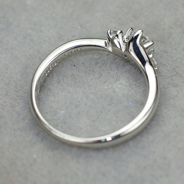 Pt900 ダイヤモンド リング 0.243ct D SI1 3EXH&C D0.05ct