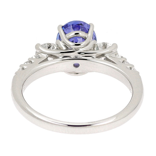 Pt900 オーバル タンザナイト ダイヤモンド リング 1.45ct D0.65ct