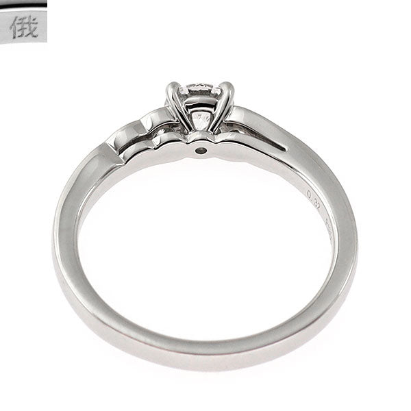 俄 Pt950 ダイヤモンド リング 0.32ct F VVS1 3EX 花麗
