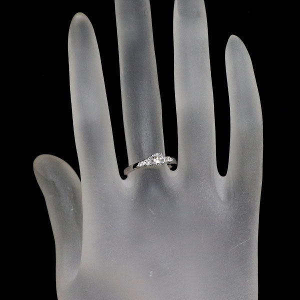 俄 Pt950 ダイヤモンド リング 0.32ct F VVS1 3EX 花麗