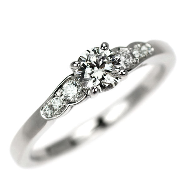 俄 Pt950 ダイヤモンド リング 0.32ct F VVS1 3EX 花麗