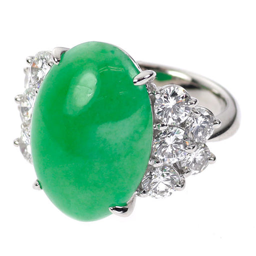Pt900 翡翠/ヒスイ ダイヤモンド リング 11.22ct D2.07ct — セルビー