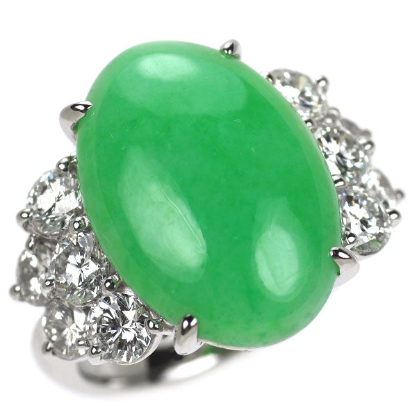 ★ PT900 翡翠(ヒスイ) ダイヤモンド リング Pt900 翡翠/ヒスイ ダイヤモンド リング 11.22ct D2.07ct — セルビー