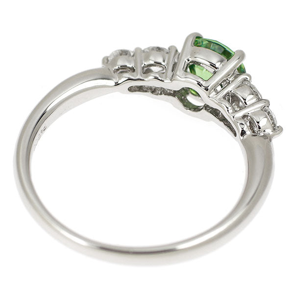 希少 Pt900 デマントイド ガーネット ダイヤモンド リング 0.70ct D0.30ct