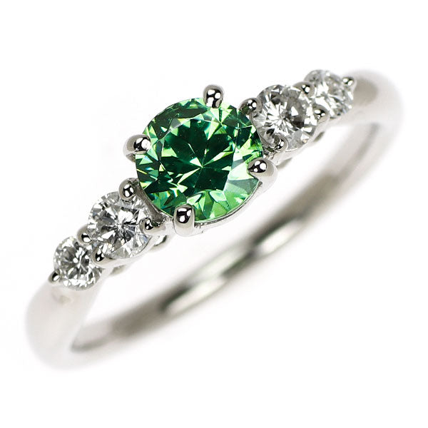 希少 Pt900 デマントイド ガーネット ダイヤモンド リング 0.70ct D0.30ct