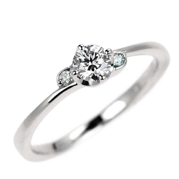 ディズニー Pt900 カラーレス/トリートブルー ダイヤモンド リング