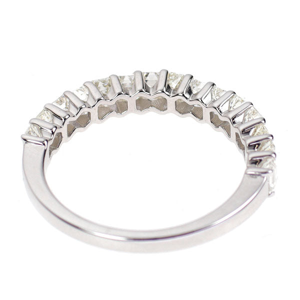 K18WG エメラルドカット ダイヤモンド リング 1.35ct ハーフエタニティ