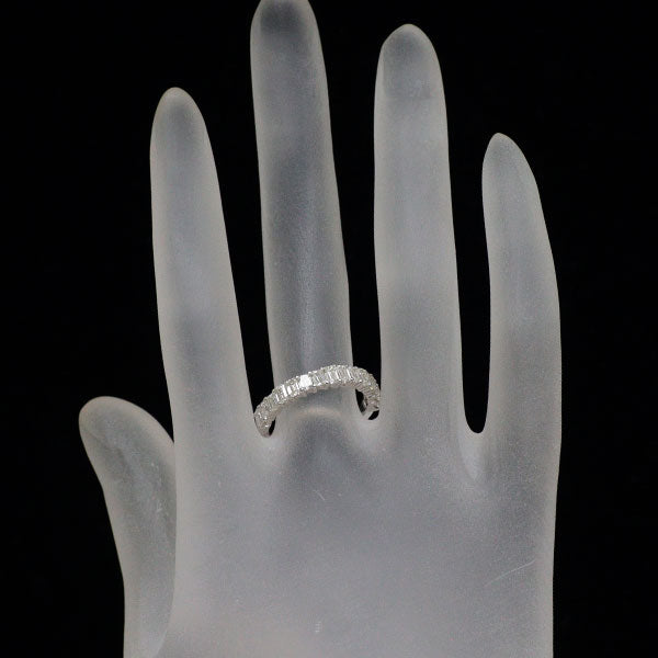 K18WG エメラルドカット ダイヤモンド リング 1.35ct ハーフエタニティ