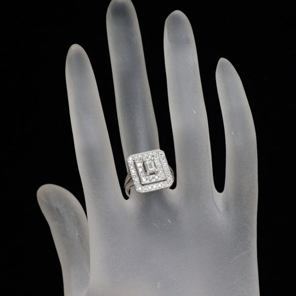 Pt900 バケットカット ダイヤモンド リング 0.54ct D0.63ct