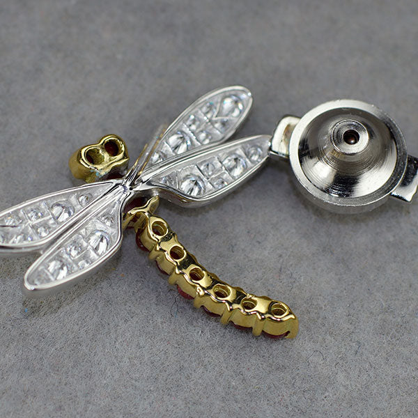 K18YG/WG ルビー ダイヤモンド ブローチ 1.13ct D0.60ct