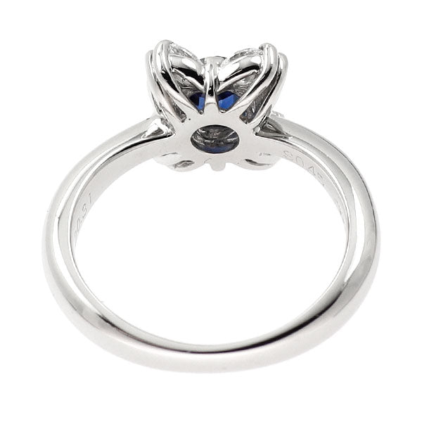 Pt900 サファイア ダイヤモンド リング 0.45ct D0.31ct