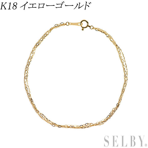 K18YG チェーンブレスレット ３連
