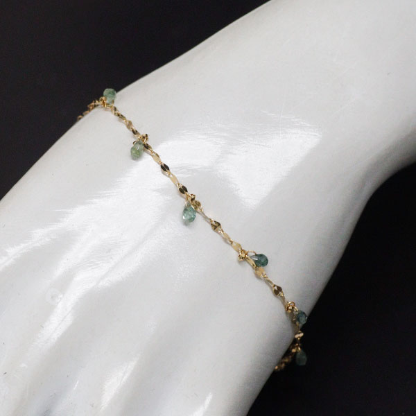 K18YG ブルーグリーンサファイア ブレスレット 1.60ct