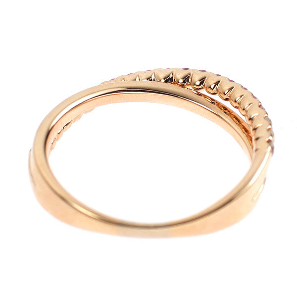 K18PG ピンク/ホワイト サファイア リング 0.35ct
