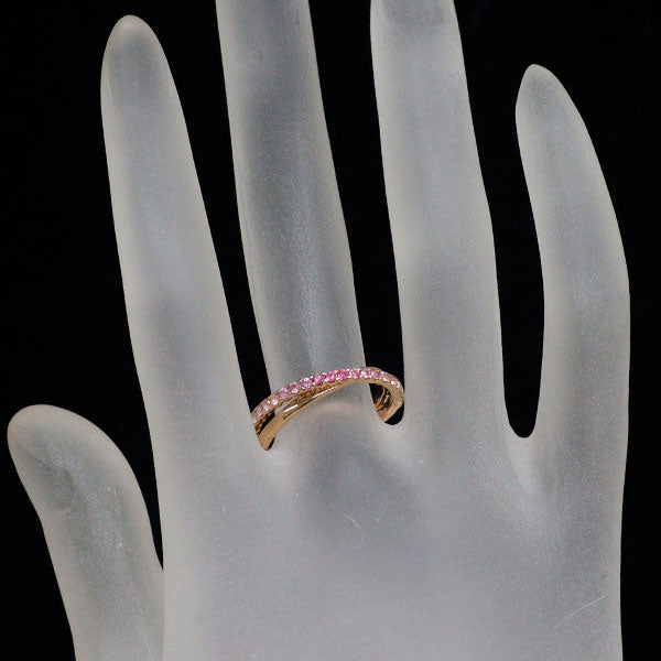 K18PG ピンク/ホワイト サファイア リング 0.35ct