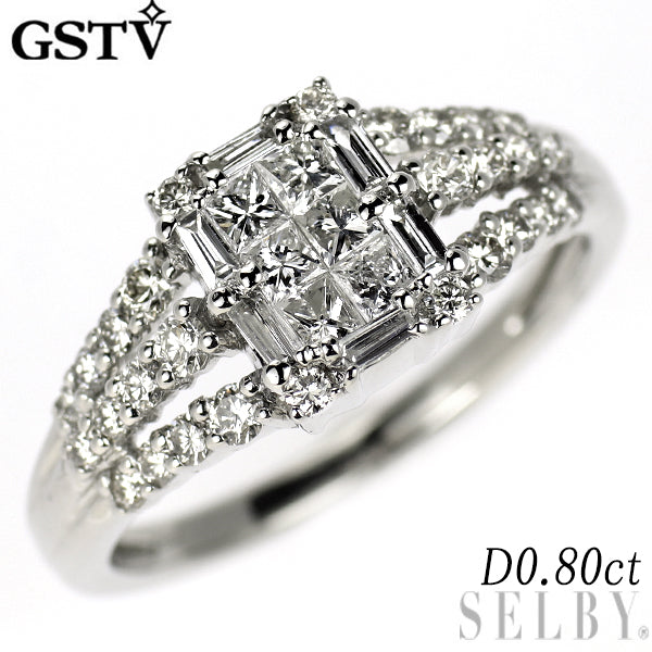 GSTV Pt950 ダイヤモンド リング 0.80ct  ミステリーセッティング