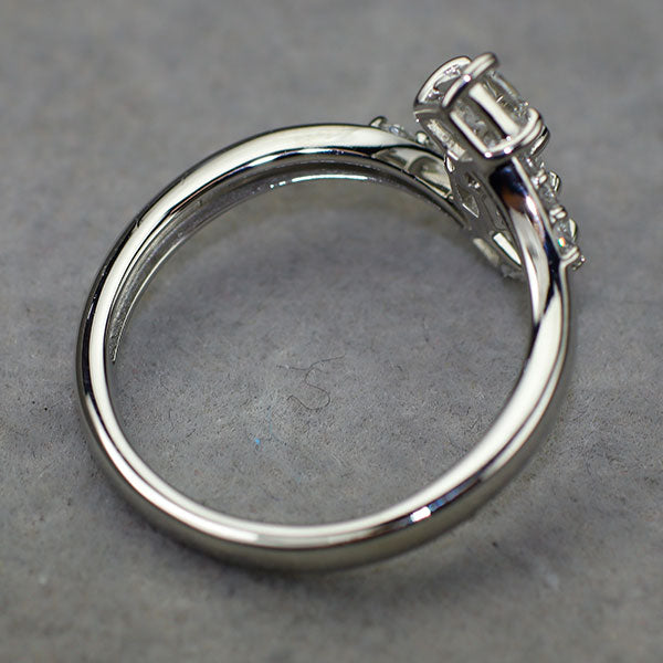 Pt950 クッション/プリンセス/バゲットカット ダイヤモンド リング 0.60ct