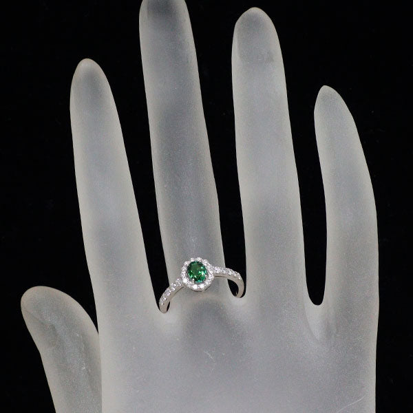 新品 Pt950 GIA産地鑑別付ストレートグリーン ブラジル産パライバ トルマリン ダイヤモンド リング 0.44ct D0.37ct 希少石 レアストーン【エスコレ】