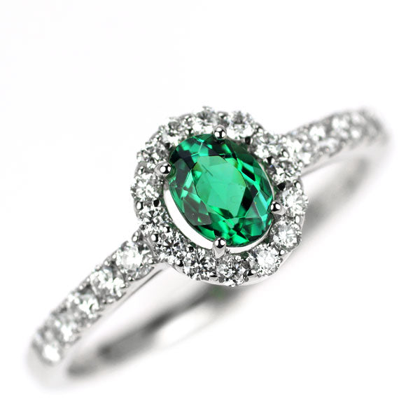 新品 Pt950 GIA産地鑑別付ストレートグリーン ブラジル産パライバ トルマリン ダイヤモンド リング 0.44ct D0.37ct 希少石 レアストーン【エスコレ】
