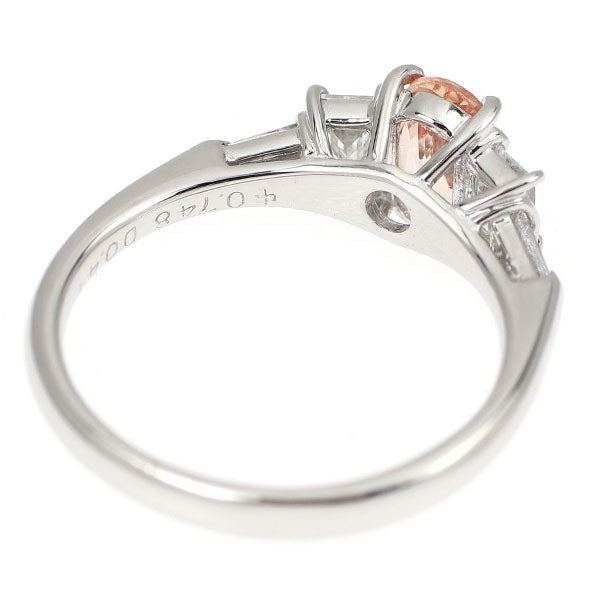 Pt900 マダガスカル産 パパラチアサファイア ダイヤモンド リング