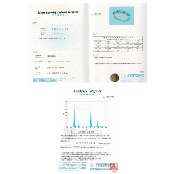 Pt900 ブラジル産パライバトルマリン ダイヤモンド リング 0.316ct D0.267ct
