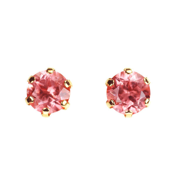 新品 希少 K18YG アメリカコロラド産ロードクロサイト ピアス 0.60ct【エスコレ】