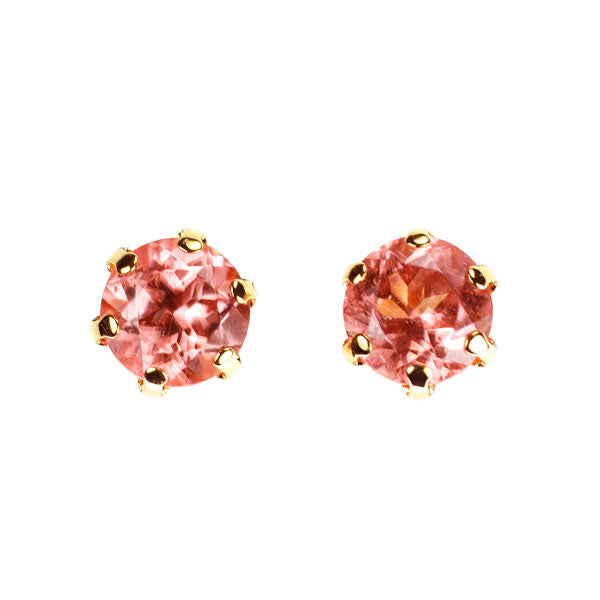 新品 希少 K18YG アメリカ コロラド産ロードクロサイト ピアス 0.60ct【エスコレ】