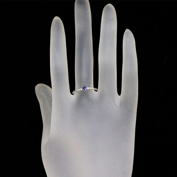 新品 Pt950 アメリカ サンベニト産ベニトアイト ダイヤモンド リング 0.188ct D0.03ct 希少石 レアストーン【エスコレ】
