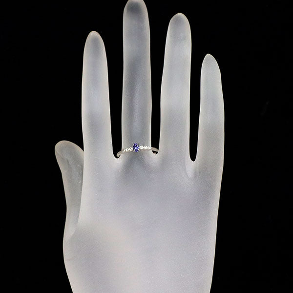 新品 Pt950 アメリカ サンベニト産ベニトアイト ダイヤモンド リング