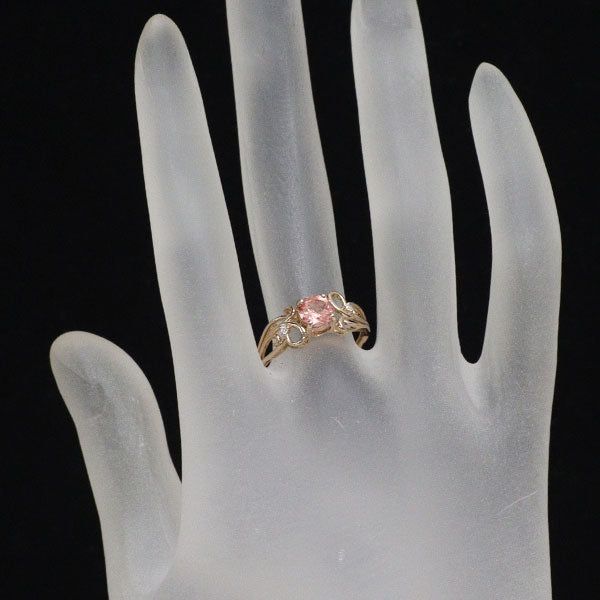新品 希少 K18PG アメリカ コロラド産ロードクロサイト ダイヤモンド リング 0.89ct D0.02ct 【エスコレ】