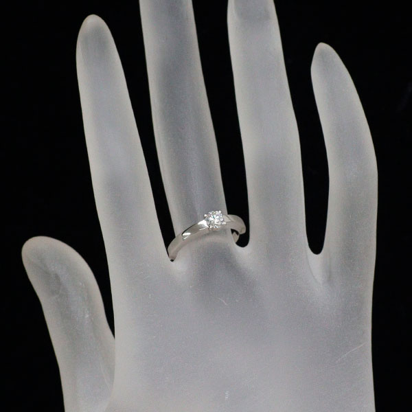 カルティエ Pt950 ダイヤモンド リング 0.31ct F VVS2 デクラ