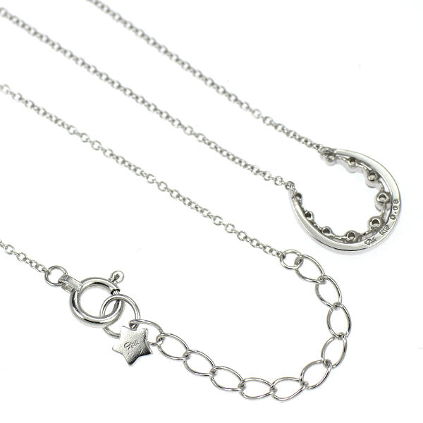 スタージュエリー K18WG ダイヤモンド ペンダントネックレス 0.08ct 馬蹄