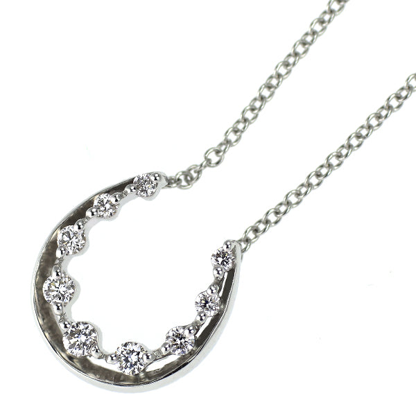 スタージュエリー K18WG ダイヤモンド ペンダントネックレス 0.08ct 馬蹄