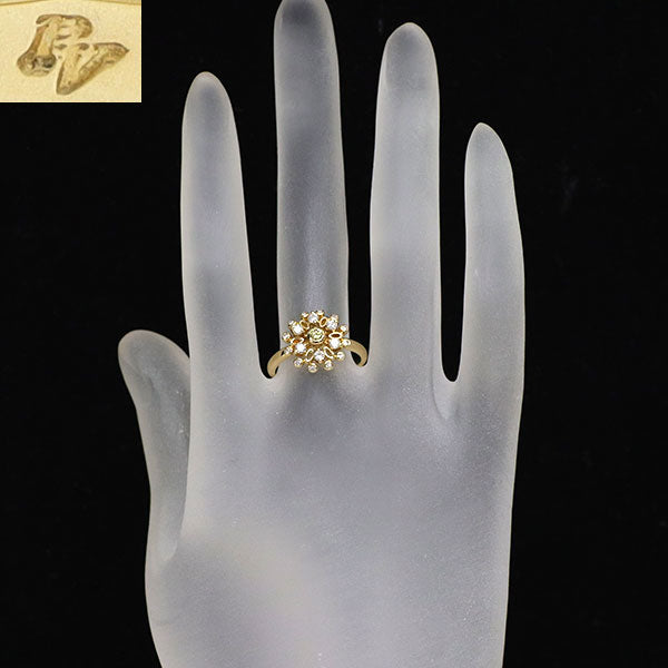 ポンテヴェキオ K18YG 天然イエローダイヤモンド リング 0.06ct D0.28ct