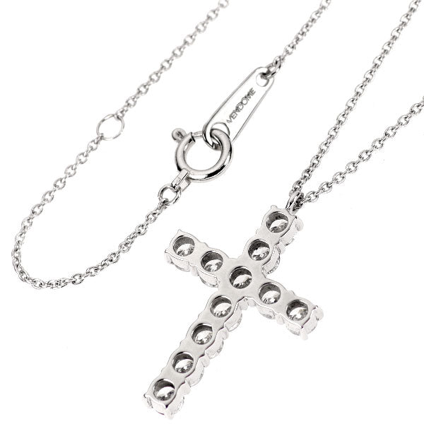 ヴァンドーム青山 Pt900/ Pt850 ダイヤモンド ペンダントネックレス 0.85ct クロス