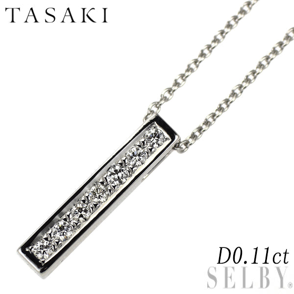 田崎真珠 K18WG ダイヤモンド ペンダントネックレス 0.11ct
