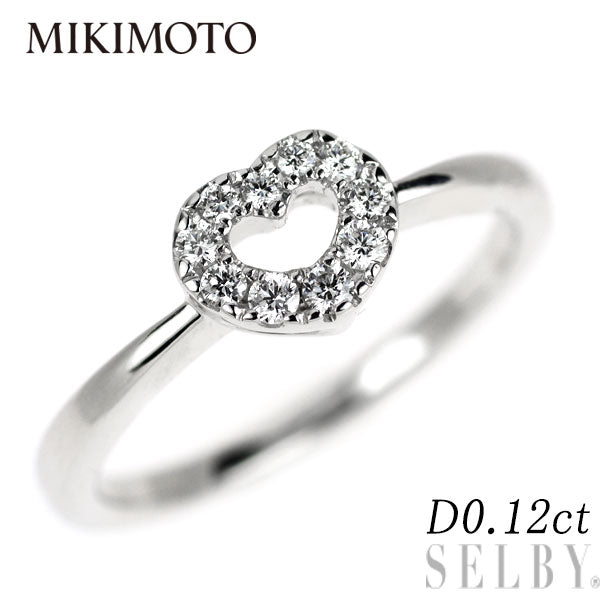 ミキモト K18WG ダイヤモンド リング 0.12ct ハート