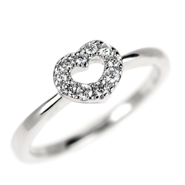 ミキモト K18WG ダイヤモンド リング 0.12ct ハート