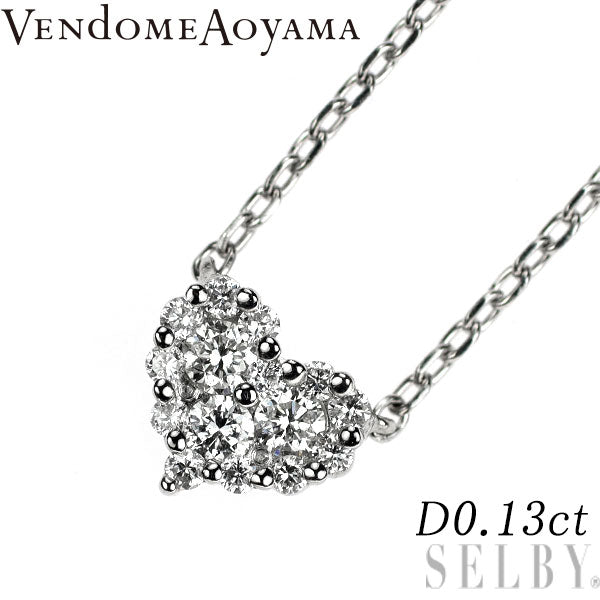 ヴァンドーム青山 Pt950/ Pt850 ダイヤモンド ペンダントネックレス 0.13ct ハート