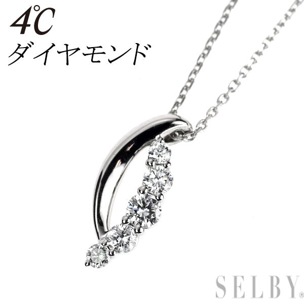 4℃ Pt850 ダイヤモンド ペンダントネックレス