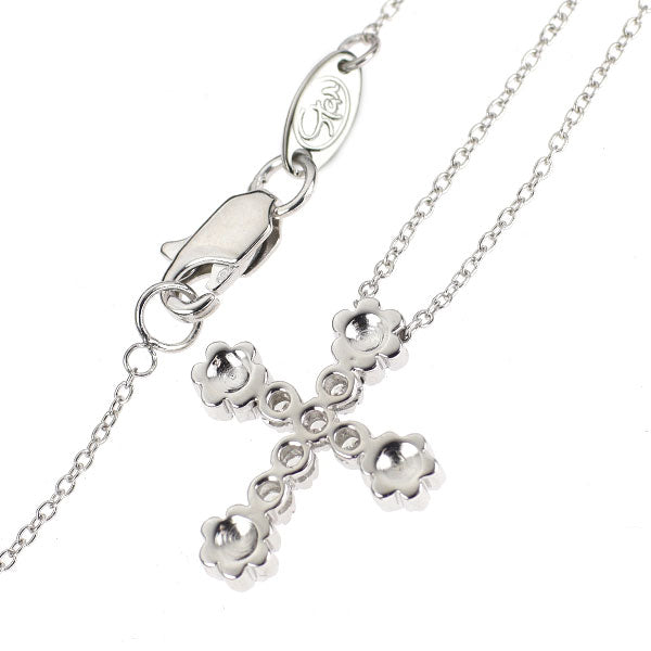スタージュエリー K18WG ダイヤモンド ペンダントネックレス 0.23ct クロス